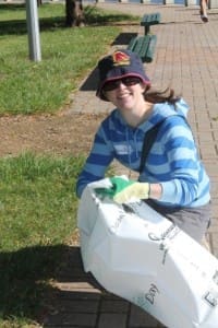 A Lake Clean-up volunteer