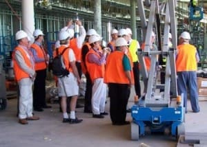 ACT community council and JRA representatives inspect the stage two of the new Canberra Airport Terminal.