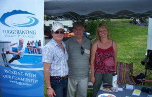 The TCC Booth at the annual Tuggeranong Festival. (L to R) TCC President Darryl Johnston, TCC Secretary, Albert Orsczaczky and Alison Ryan 