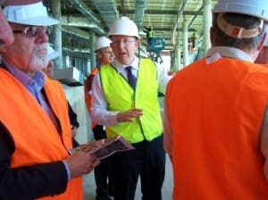 Canberra Airport General Manager, Stephen Byron, guides community council and JRA representatives through state two of the new terminal
